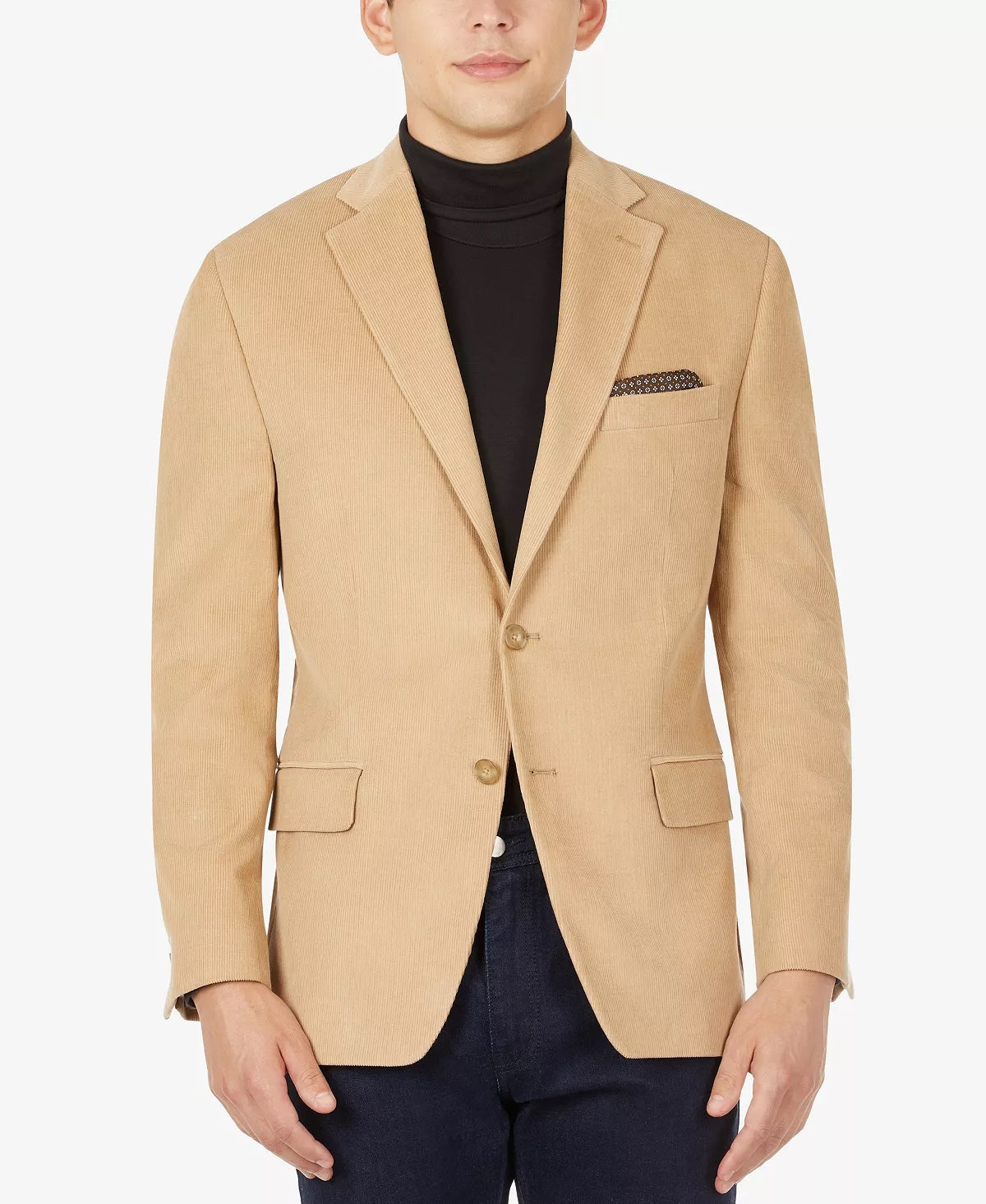 Michael Kors Mens Corduroy Blazer Camel 43R Classic Fit