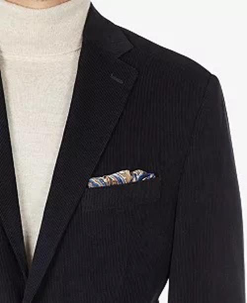 Michael Kors Mens Classic fit Cotton Sport Coat Blazer 36 S Blue Solid