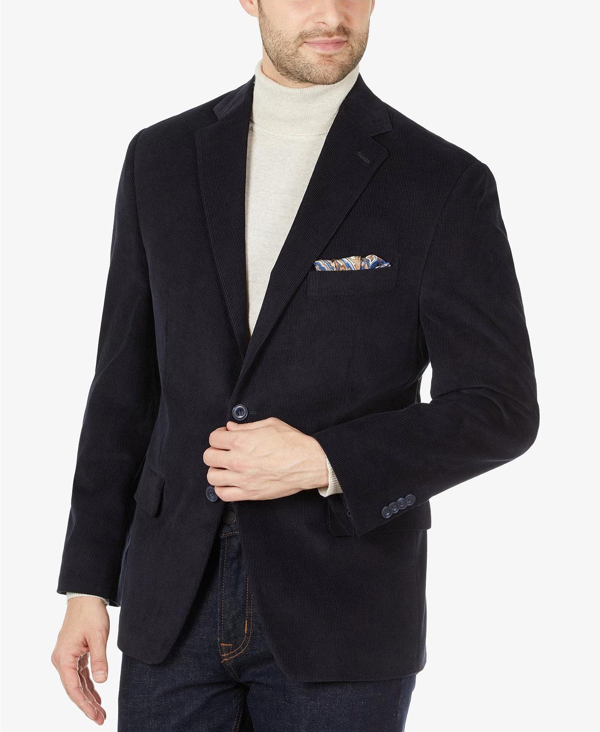 Michael Kors Mens Classic fit Cotton Sport Coat Blazer 36 S Blue Solid