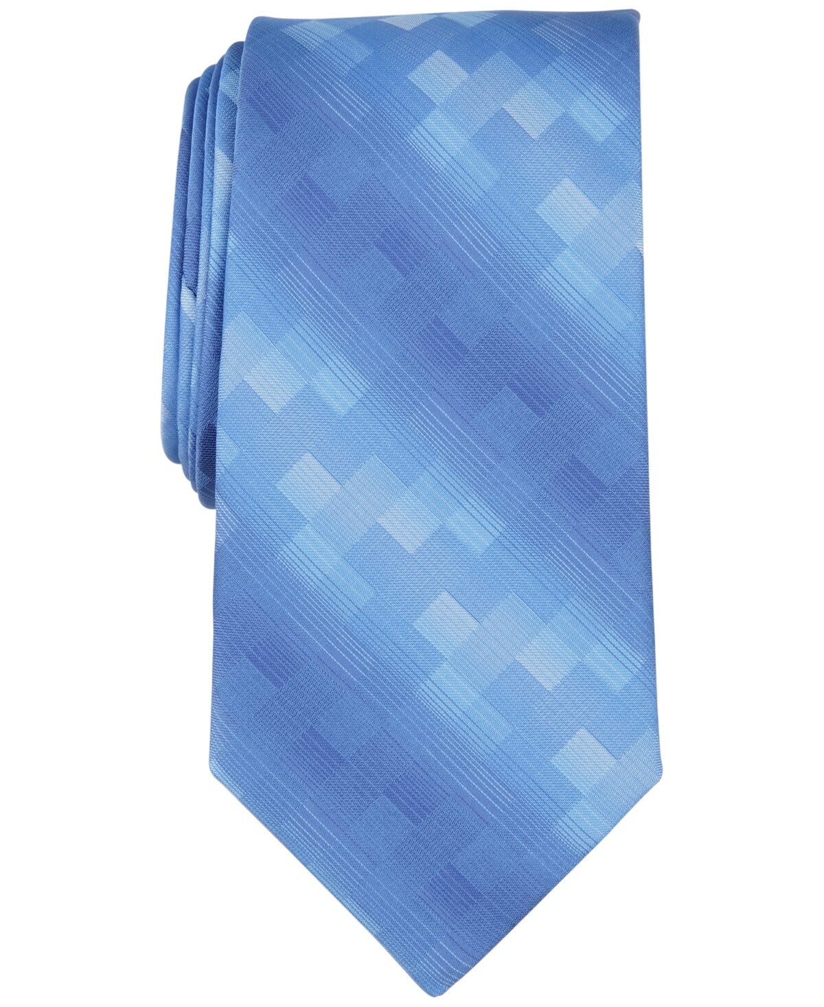Perry Ellis Mens Regular fit Tie Necktie One Size Blue Shaded Square