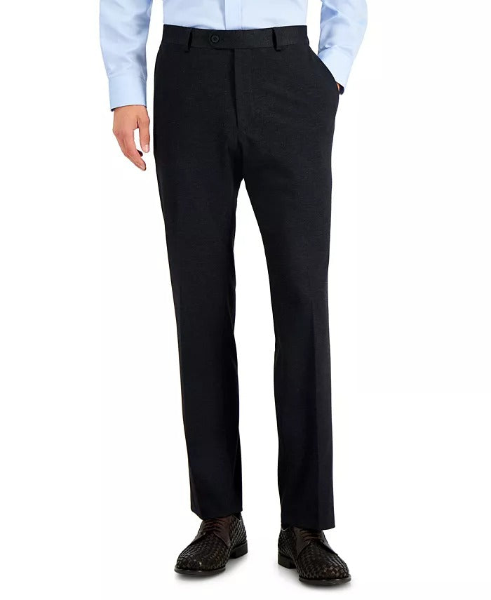 Perry Ellis Mens Slim-Fit Gray Knit Suit 40R / 34 x 32 Dark Grey Charcoal