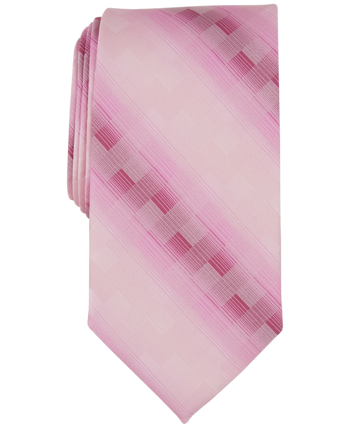 Perry Ellis Mens Regular fit Tie Necktie One Size Pink Shaded Square