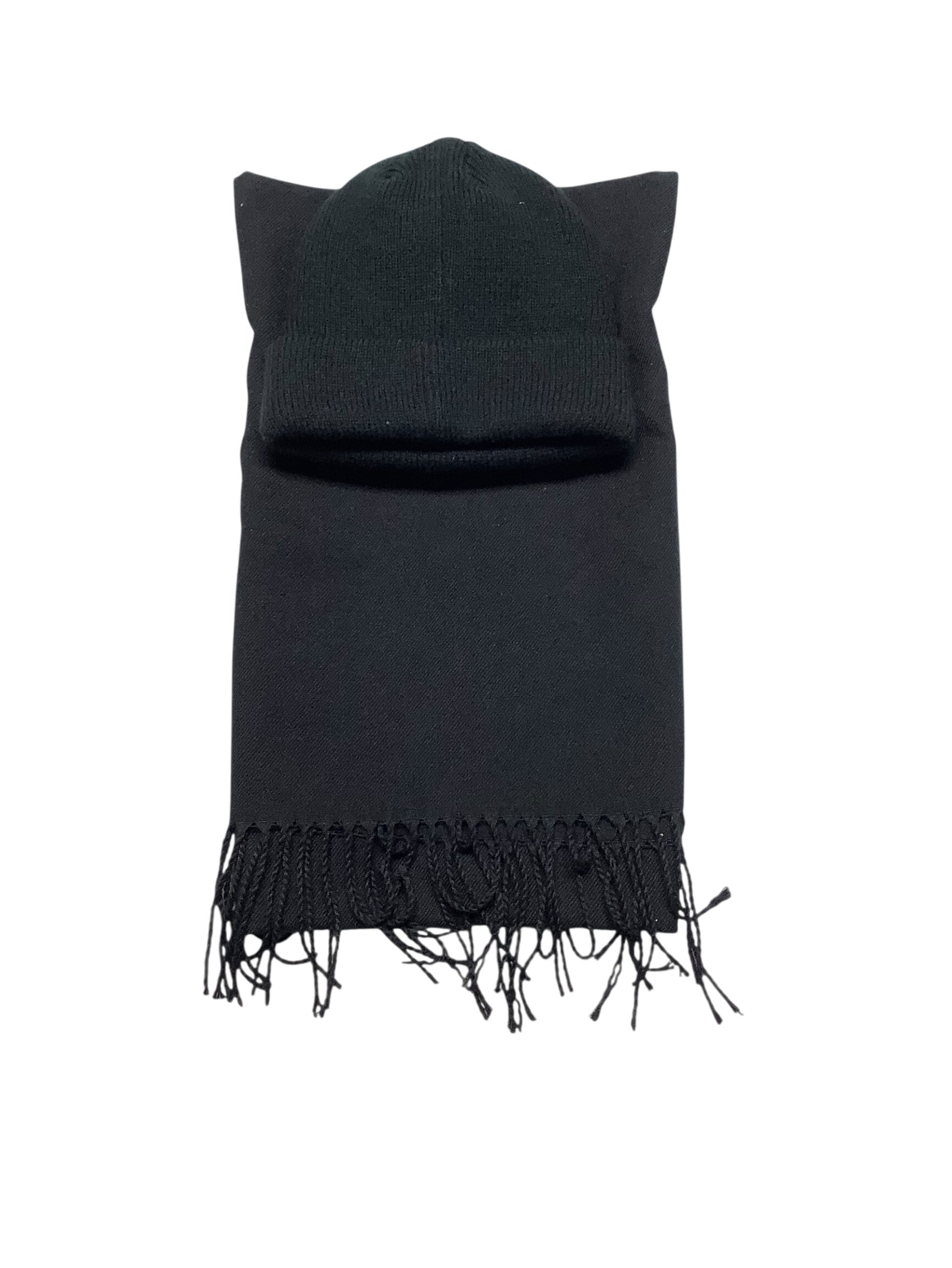Club Room Mens Regular fit Beanie Scarf Set One Size Black Charcoal