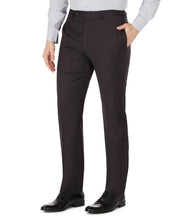 Calvin Klein Mens Slim Fit Wool Suit Separate Pants Eggplant Plaid 38 x 30
