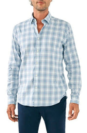Faherty Mens The Movement Plaid Button-Up Shirt Large Blue Plaid