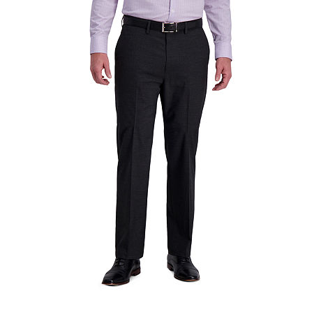 Haggar Mens Classic fit Dress Pants 36 / 29 Grey Solid Stretch
