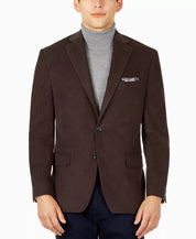 MICHAEL KORS Men's Chocolate Brown 40R Sport Coat Modern-Fit Corduroy Blazer