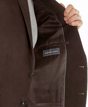 MICHAEL KORS Men's Chocolate Brown 40R Sport Coat Modern-Fit Corduroy Blazer