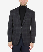 TOMMY HILFIGER Mens Adams Green Plaid Stretch Blazer 42R Sport Coat
