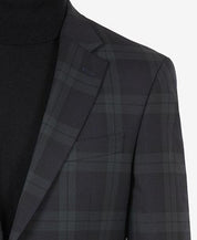 TOMMY HILFIGER Mens Adams Green Plaid Stretch Blazer 42R Sport Coat