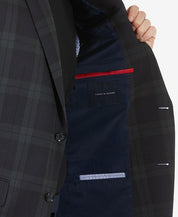 TOMMY HILFIGER Mens Adams Green Plaid Stretch Blazer 42R Sport Coat