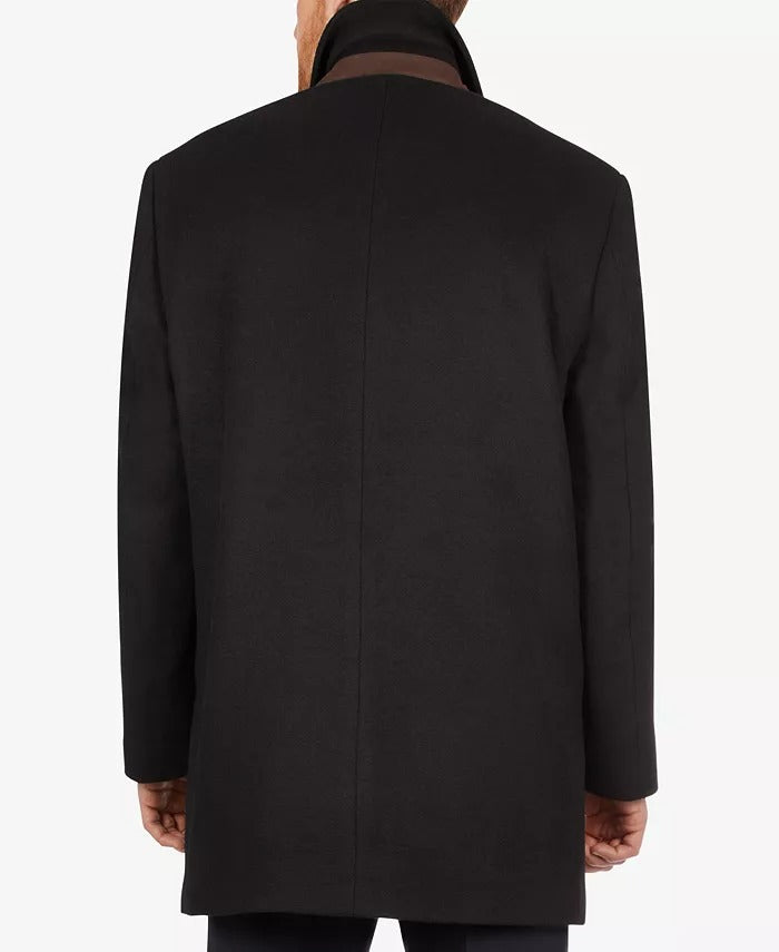 Calvin Klein Mens Regular fit Overcoat Coat 42 R Black Solid