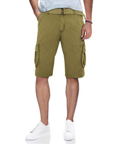 X-ray Mens Regular fit Cargo Shorts 36 Brown Solid Belted
