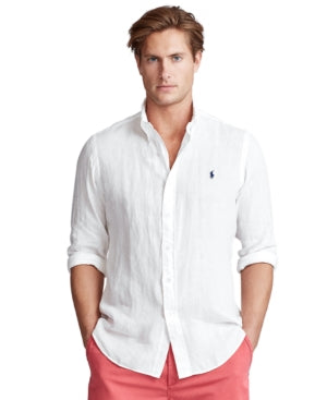 Polo Ralph Lauren Mens Classic fit Long Sleeve Button-Up Shirt XXXL White Solid