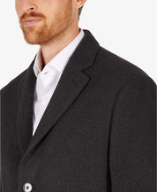 Calvin Klein Mens Prosper Slim Fit Wool Overcoat Coat 42R Charcoal Grey