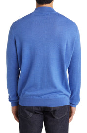 Peter Millar Crown Autumn Crest Quarter Zip Sweater XXL Cape Blue Wool Blend