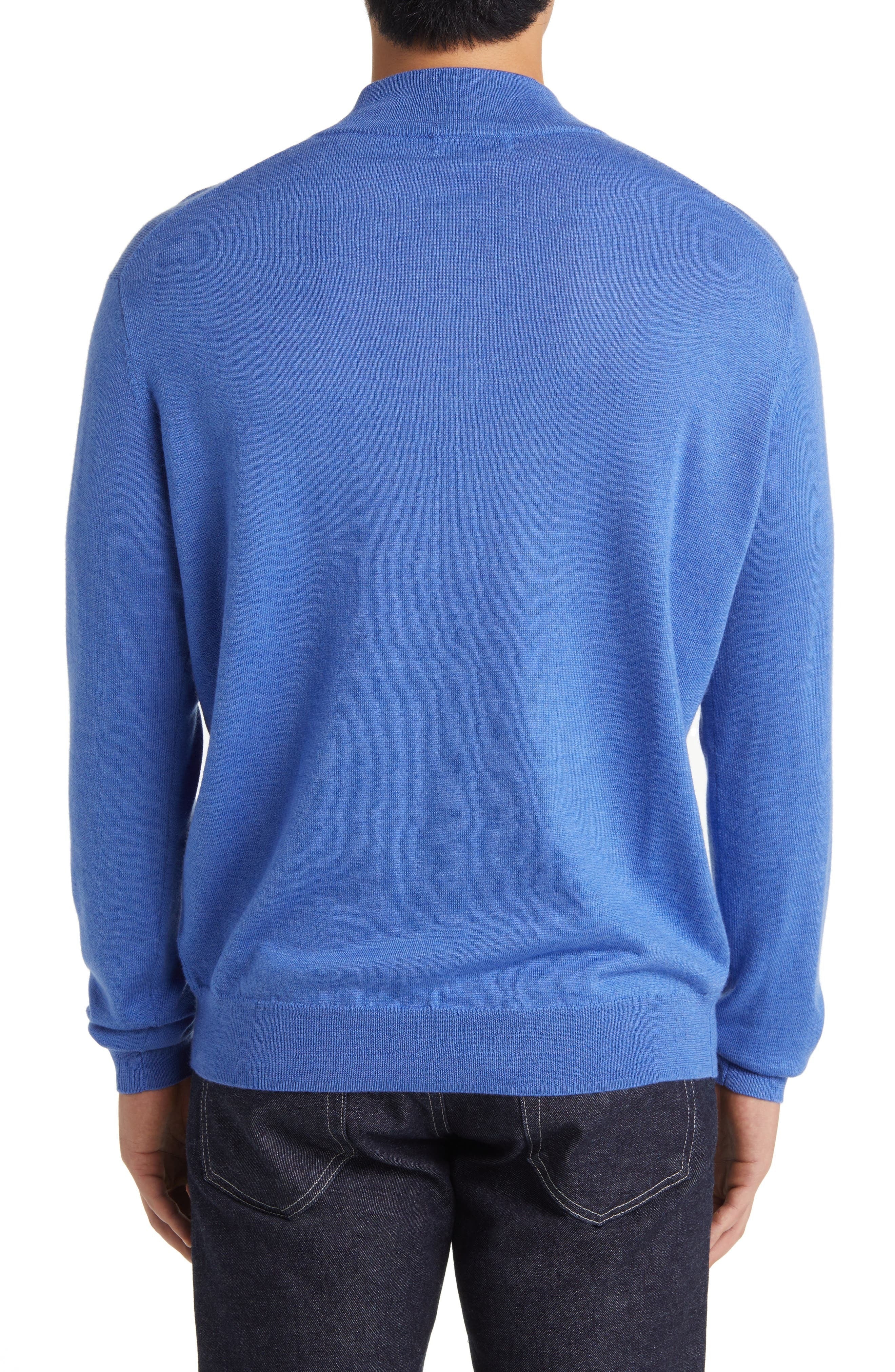 Peter Millar Crown Autumn Crest Quarter Zip Sweater XXL Cape Blue Wool Blend