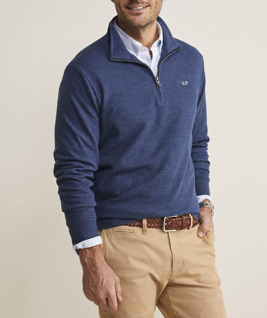 Vineyard Vines Mens Regular fit Long Sleeve Quarter zip Sweatshirt Large Blue
