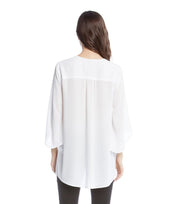 Karen Kane Womens Bracelet Sleeve Asymmetric Top Size XL White