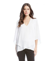 Karen Kane Womens Bracelet Sleeve Asymmetric Top Size XL White