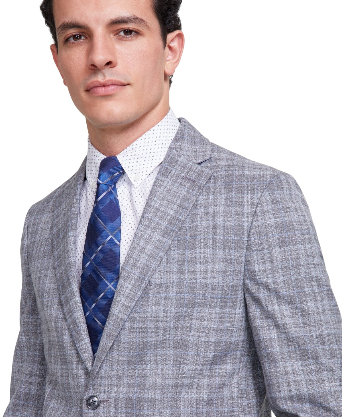 Tommy Hilfiger Mens Modern fit Sport Coat Blazer 44 R Light Grey Plaid