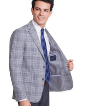 Tommy Hilfiger Mens Modern fit Sport Coat Blazer 44 L Grey Plaid