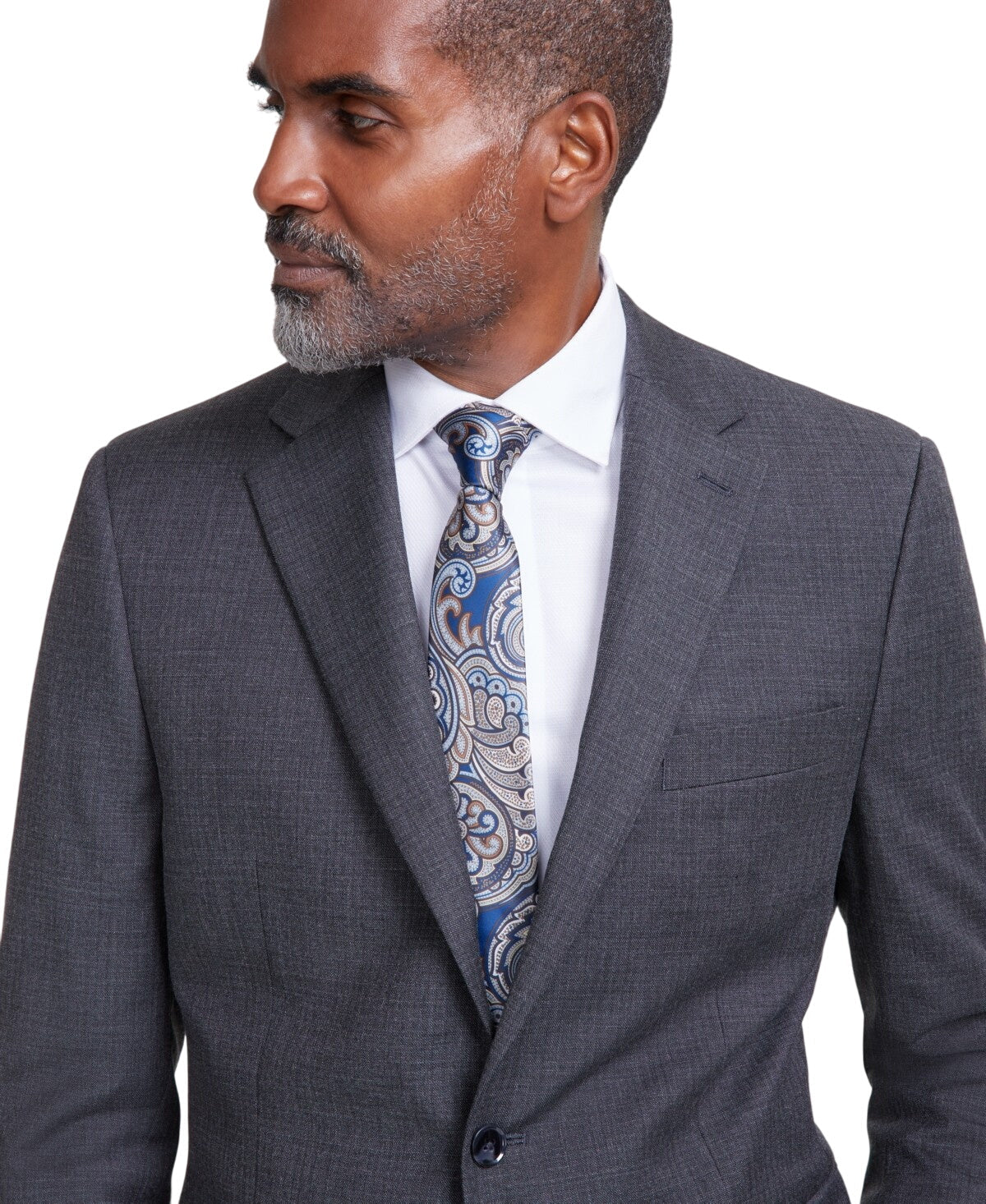 Tallia Mens Classic fit Suit Jacket Blazer 42 S Charcoal Grey Solid