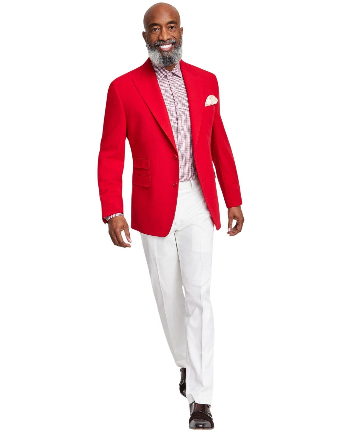 Tayion Mens Classic fit Sport Coat Blazer 50 L Bright Red Solid Stretch