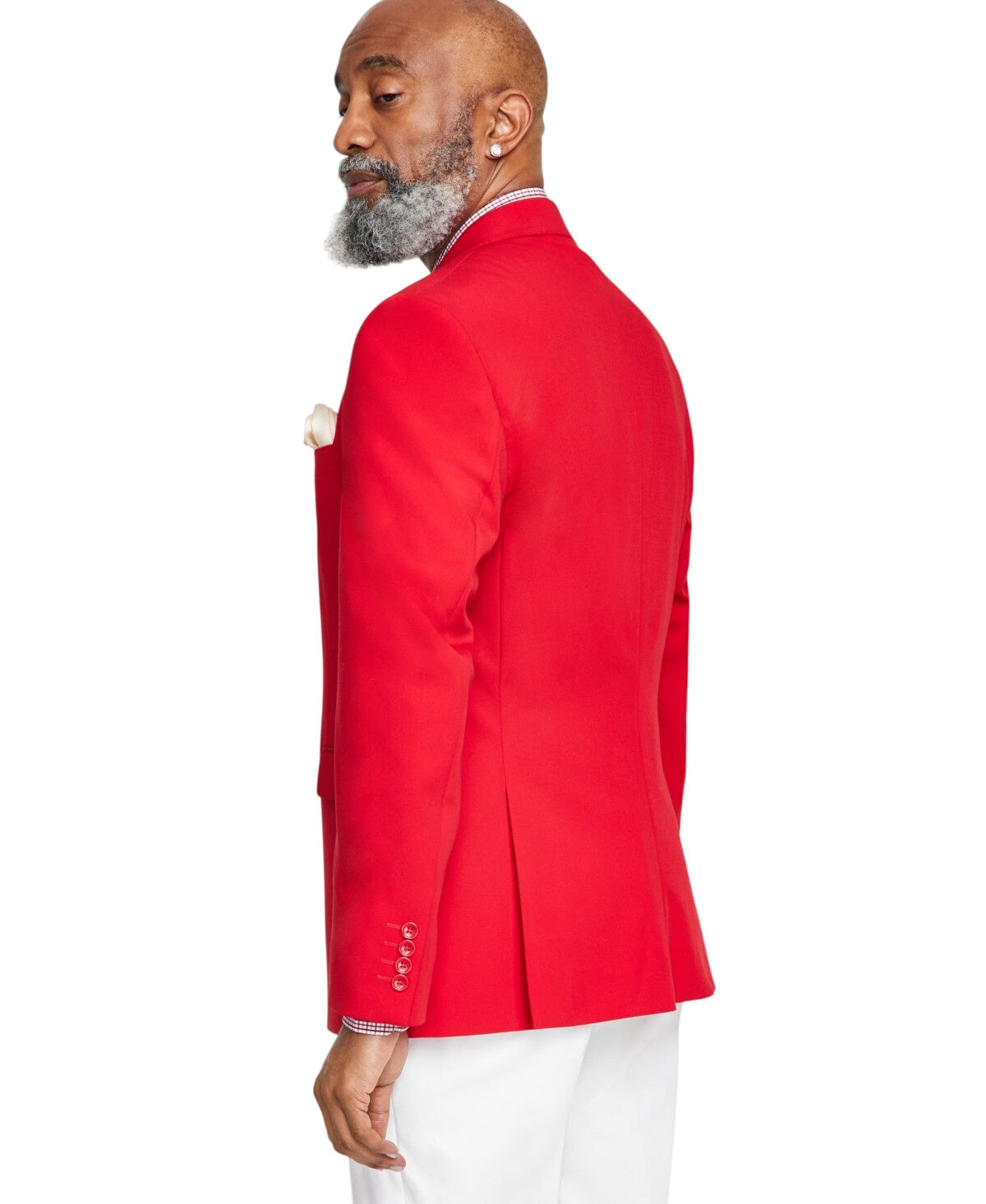 Tayion Mens Classic fit Sport Coat Blazer 50 L Bright Red Solid Stretch