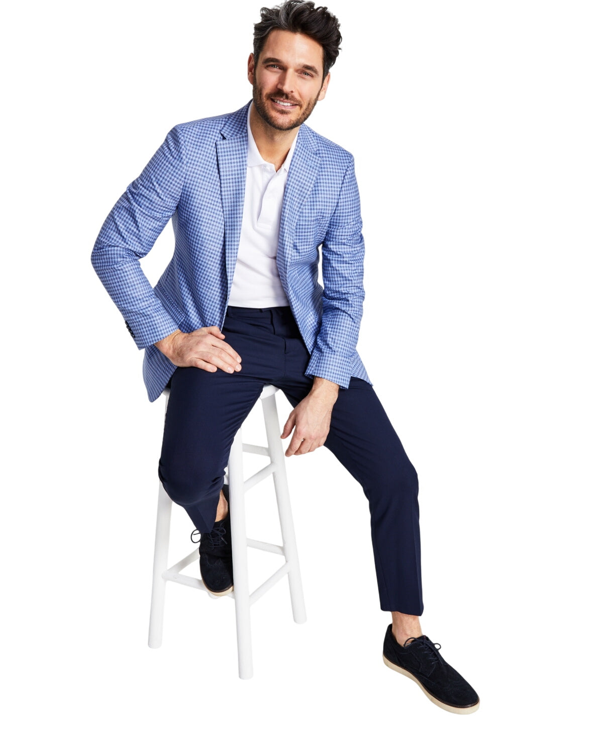 Tommy Hilfiger Mens Modern fit Sport Coat Blazer 36 R Light Blue Check