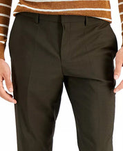 HUGO Boss Men's Suit Dress Pants 32 x 32 Slim-Fit Olive Green Wool Superflex