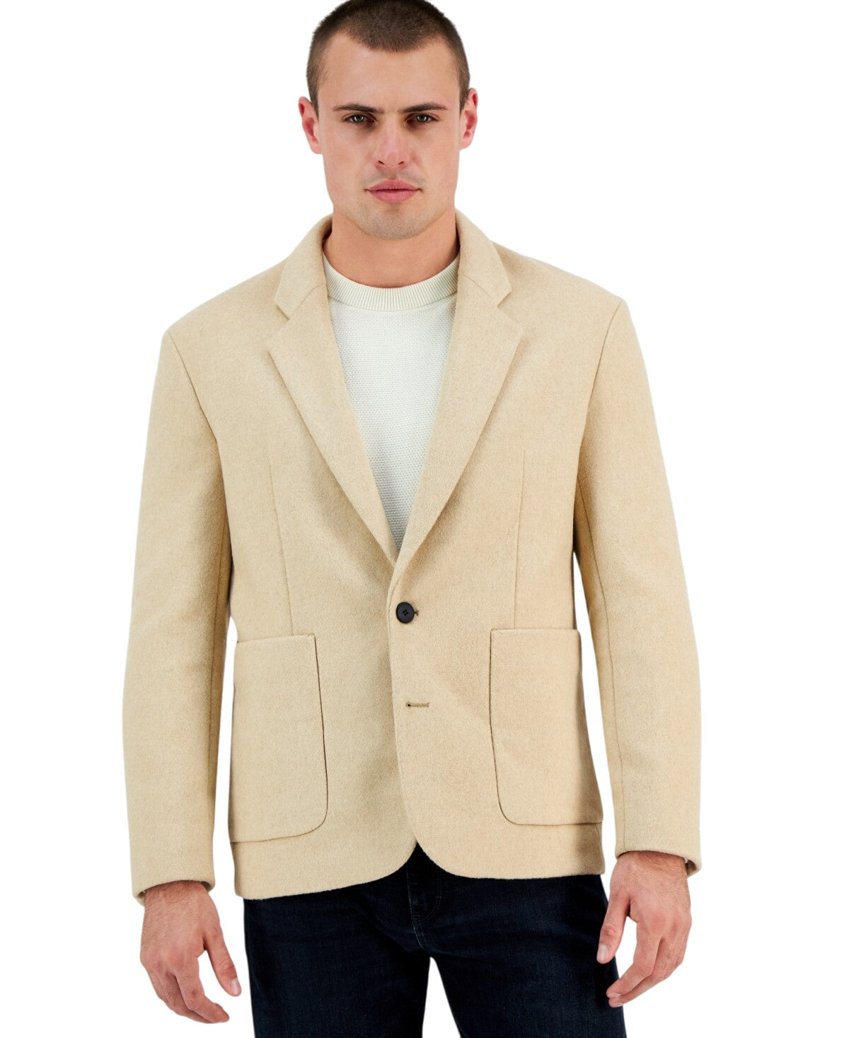 Hugo Boss Mens Modern fit Sport Coat Blazer 38 S Beige Solid