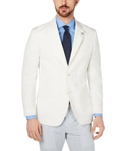 Nautica Mens Modern fit Sport Coat Blazer 42 R White Solid Stretch