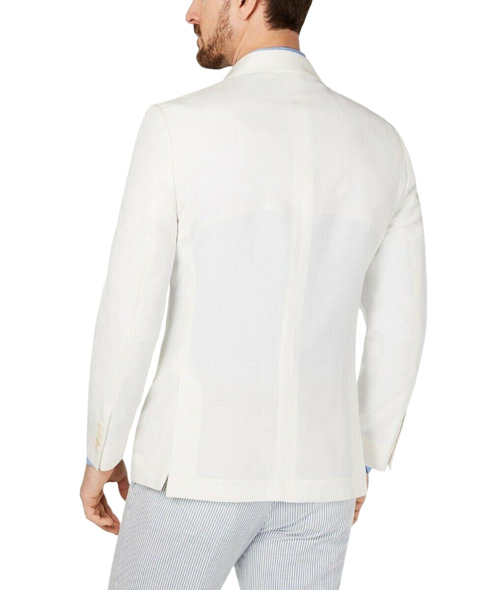 Nautica Mens Modern fit Sport Coat Blazer 42 R White Solid Stretch
