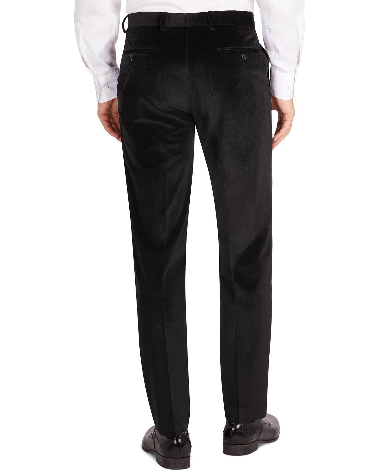 Tommy Hilfiger Men Modern fit Dress Velvet Pants 36 / 32 Black Solid