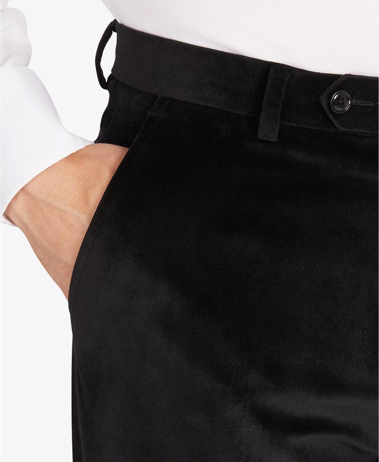Tommy Hilfiger Men Modern fit Dress Velvet Pants 36 / 32 Black Solid
