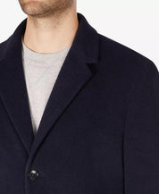Tommy Hilfiger Mens Addison Wool-Blend Trim Fit Overcoat Coat 40R Navy Blue