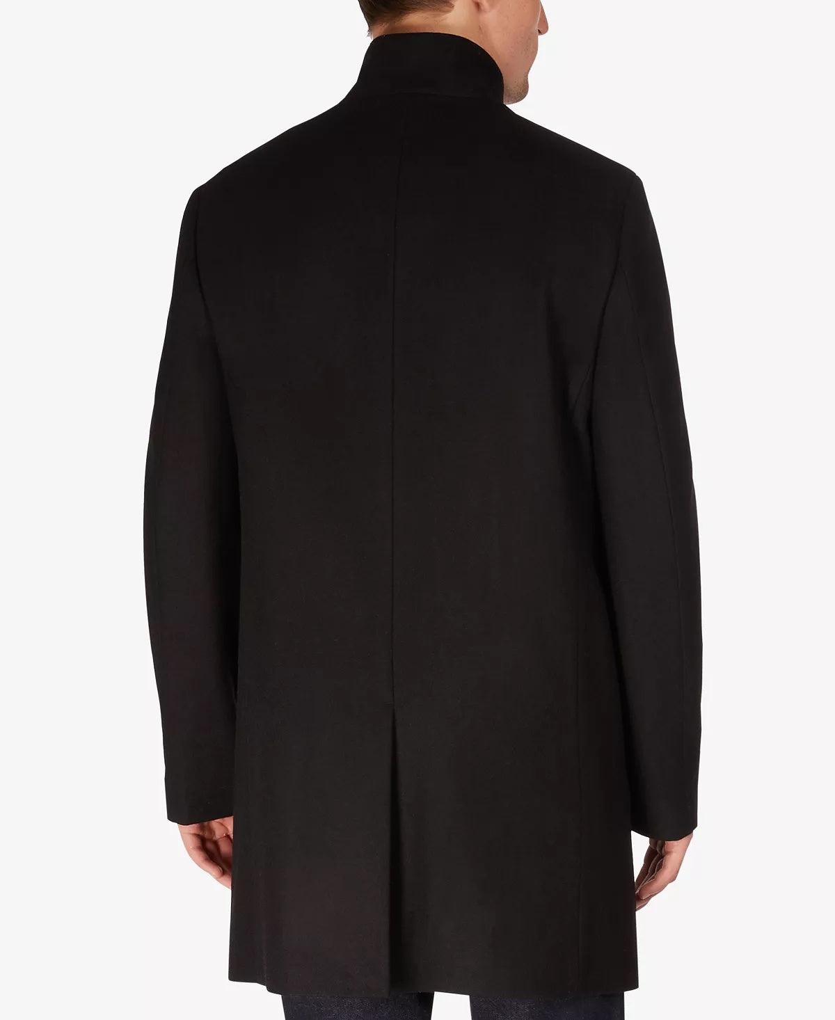 Calvin Klein Mens Slim fit Overcoat Coat 38 R Black Solid