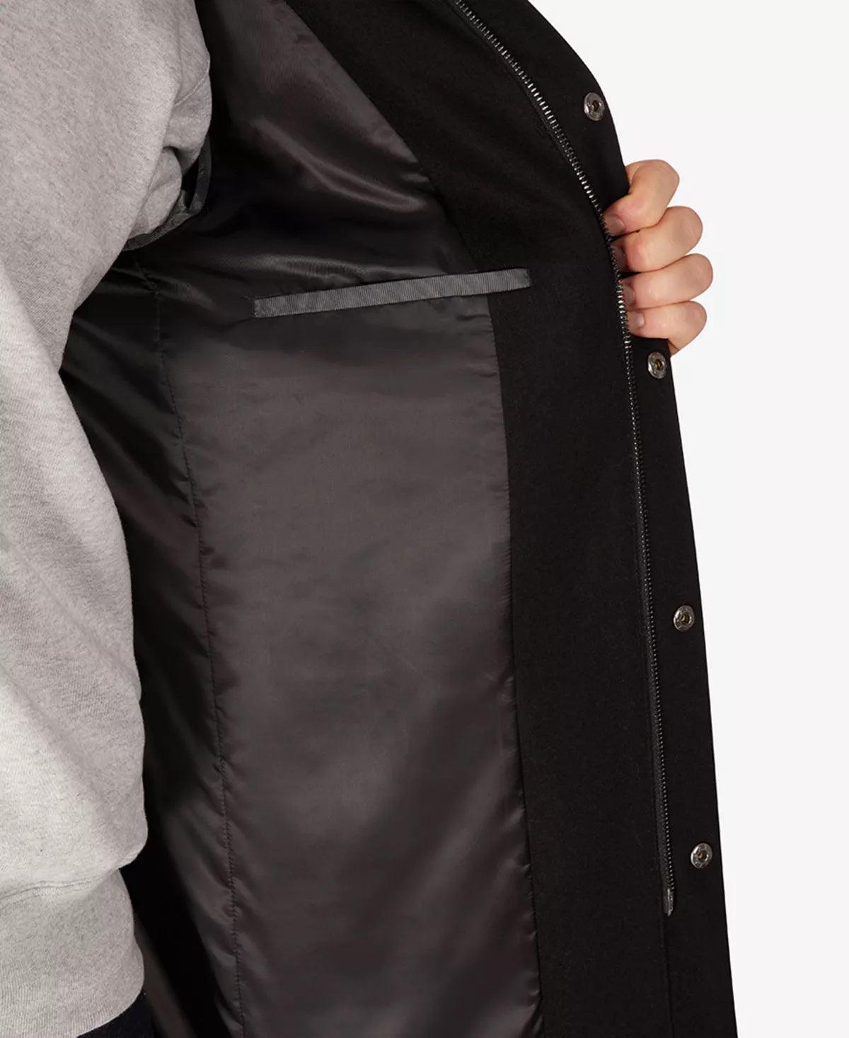 Calvin Klein Mens Slim fit Overcoat Coat 38 R Black Solid