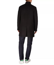 Calvin Klein Mens Slim fit Overcoat Coat 40 R Black Solid Wool
