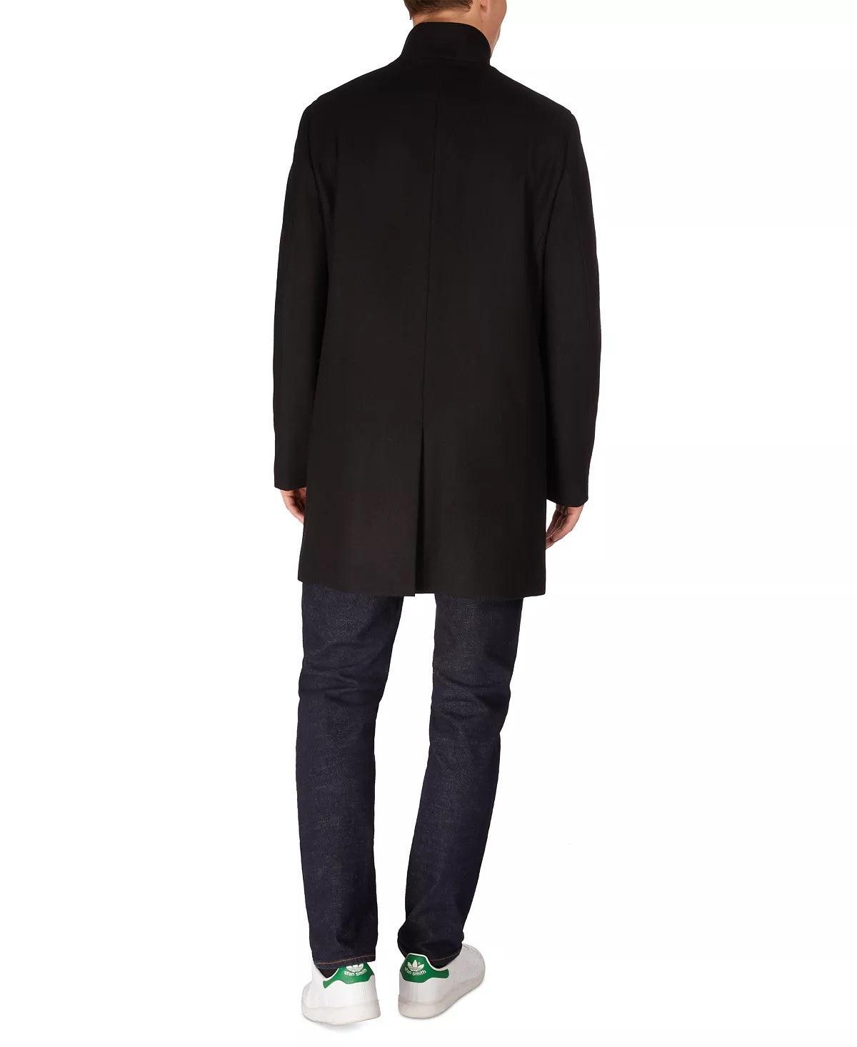 Calvin Klein Mens Slim fit Overcoat Coat 38 R Black Solid