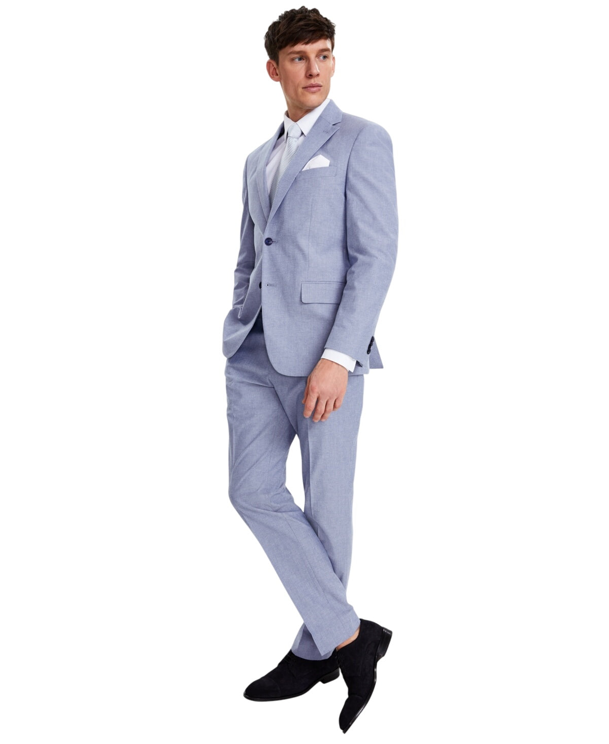 Tommy Hilfiger Mens Modern fit Suit Jacket Blazer 36 S Light Blue Solid Stretch