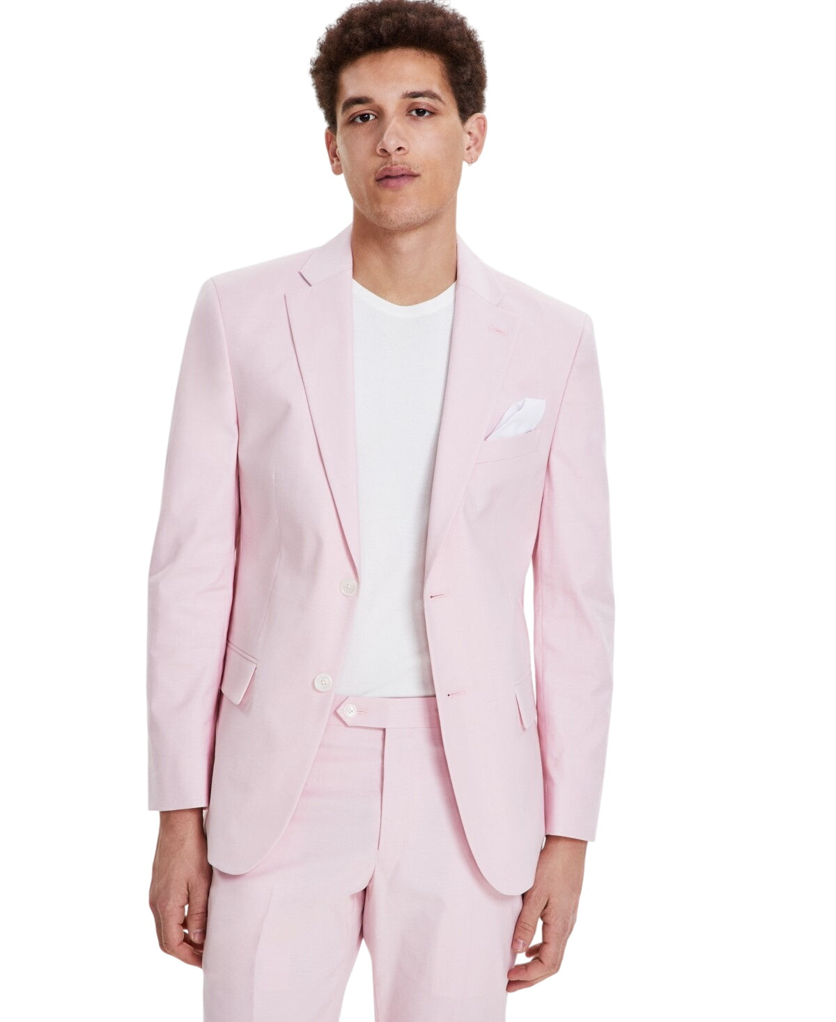 Tommy Hilfiger Mens Modern fit Suit Jacket Blazer 46 R Pink Solid Stretch