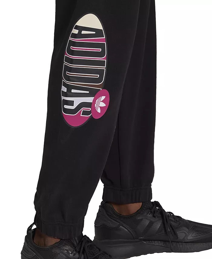 adidas Men's Originals Trefoil Area 33 Logo-Print Terry Joggers Small Sweatpants