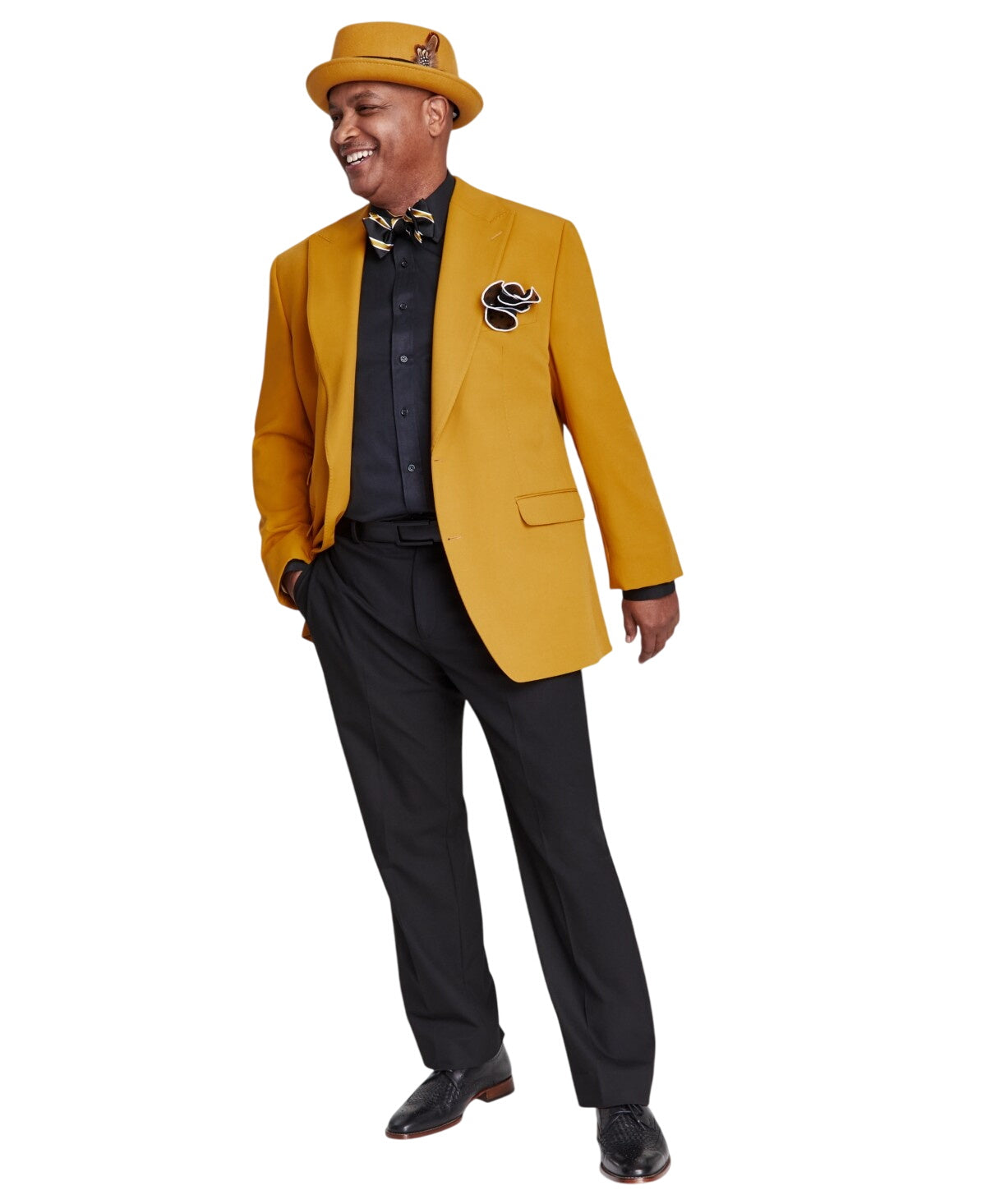 Tayion Mens Classic fit Sport Coat Blazer 52 L Gold Solid