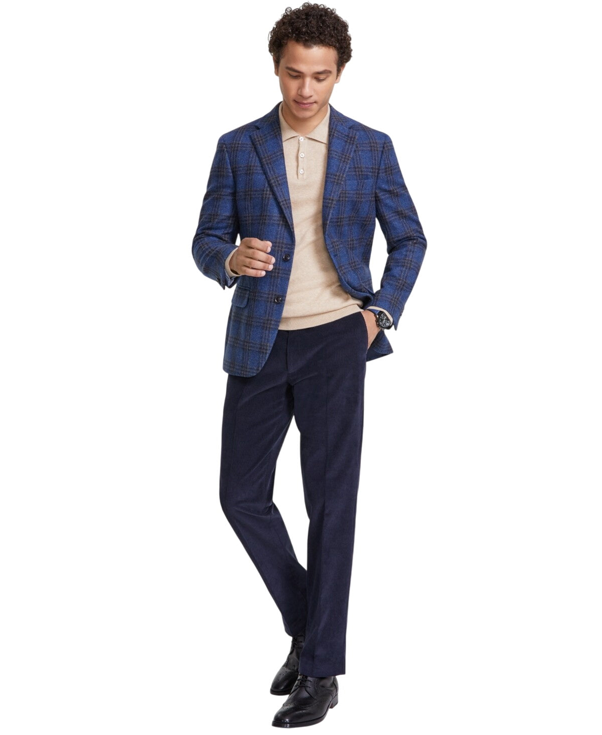 Tommy Hilfiger Mens Modern fit Sport Coat Blazer 44 L Blue Plaid