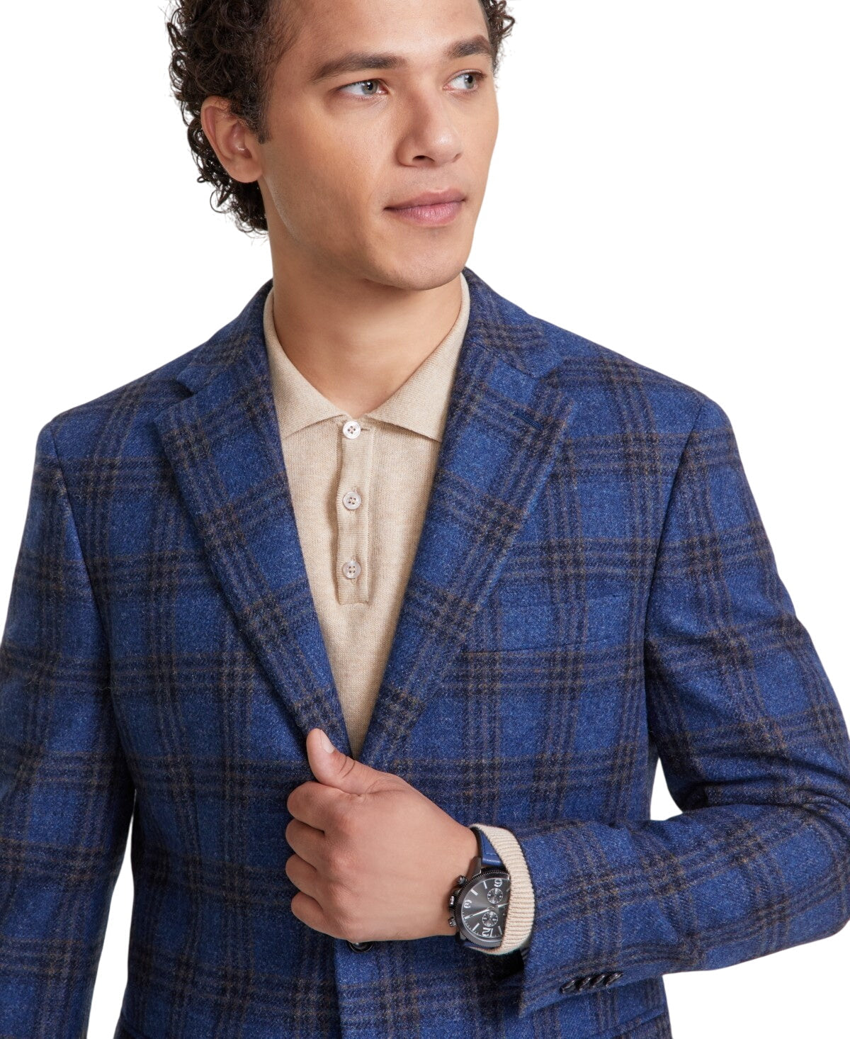 Tommy Hilfiger Mens Modern fit Sport Coat Blazer 44 L Blue Plaid