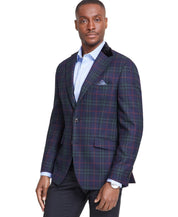 Tallia Mens Slim fit Sport Coat Blazer 36 R Blue Plaid