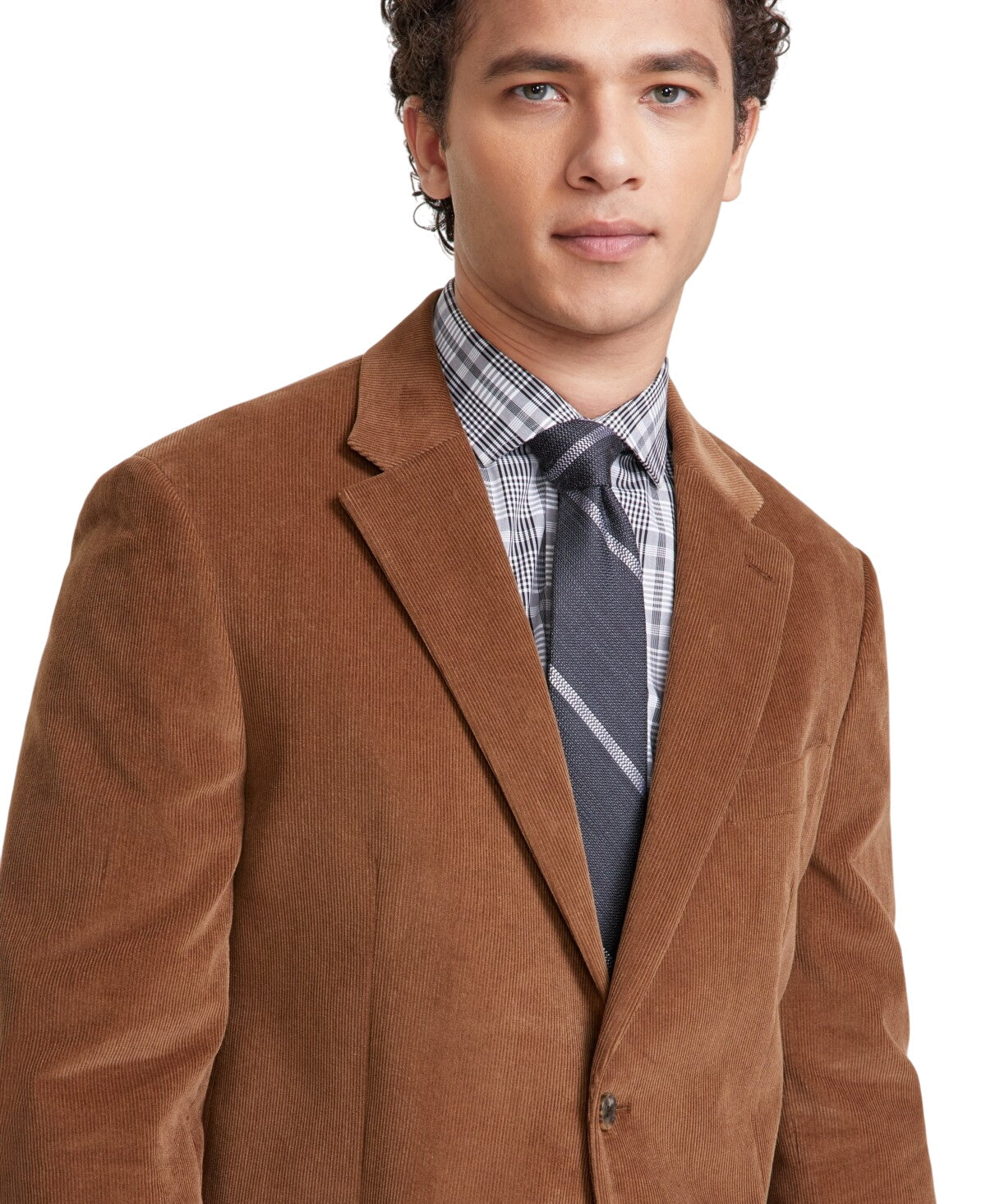 Tommy Hilfiger Mens Modern fit Corduroy Suit Jacket Blazer 42 L Beige Solid