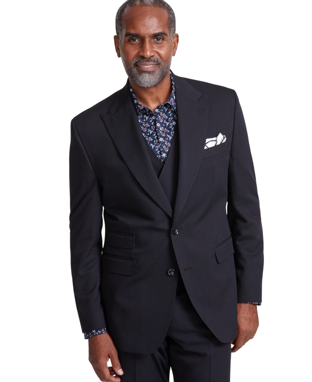 Tayion Mens Classic fit Suit Jacket Blazer 44 L Black Solid Stretch